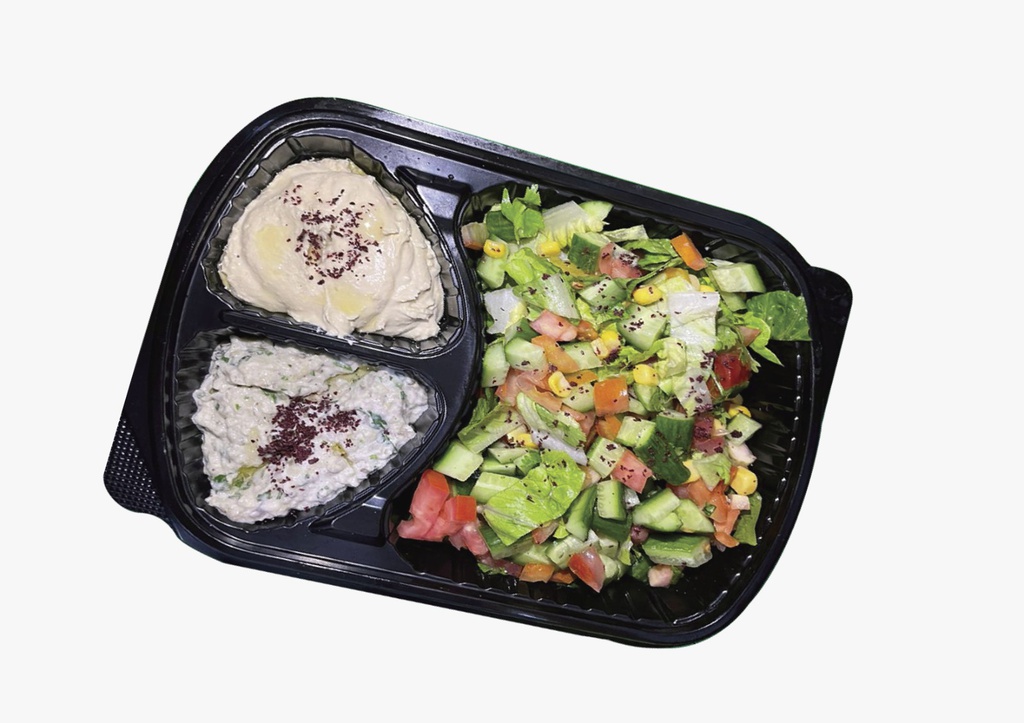 Green Salad with Hummus &amp; Mutabbal
