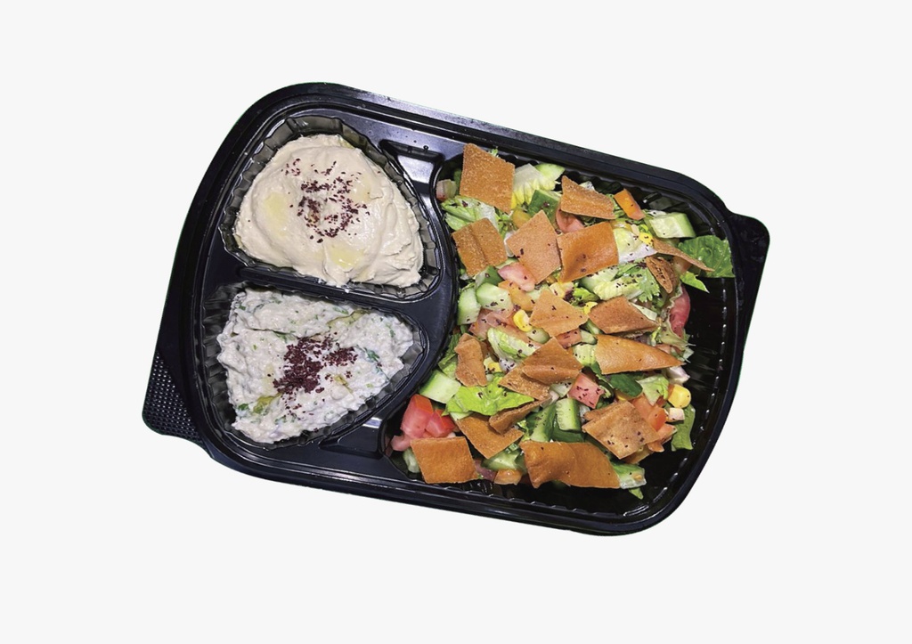 سلطة فتوش مع حمص ومتبل