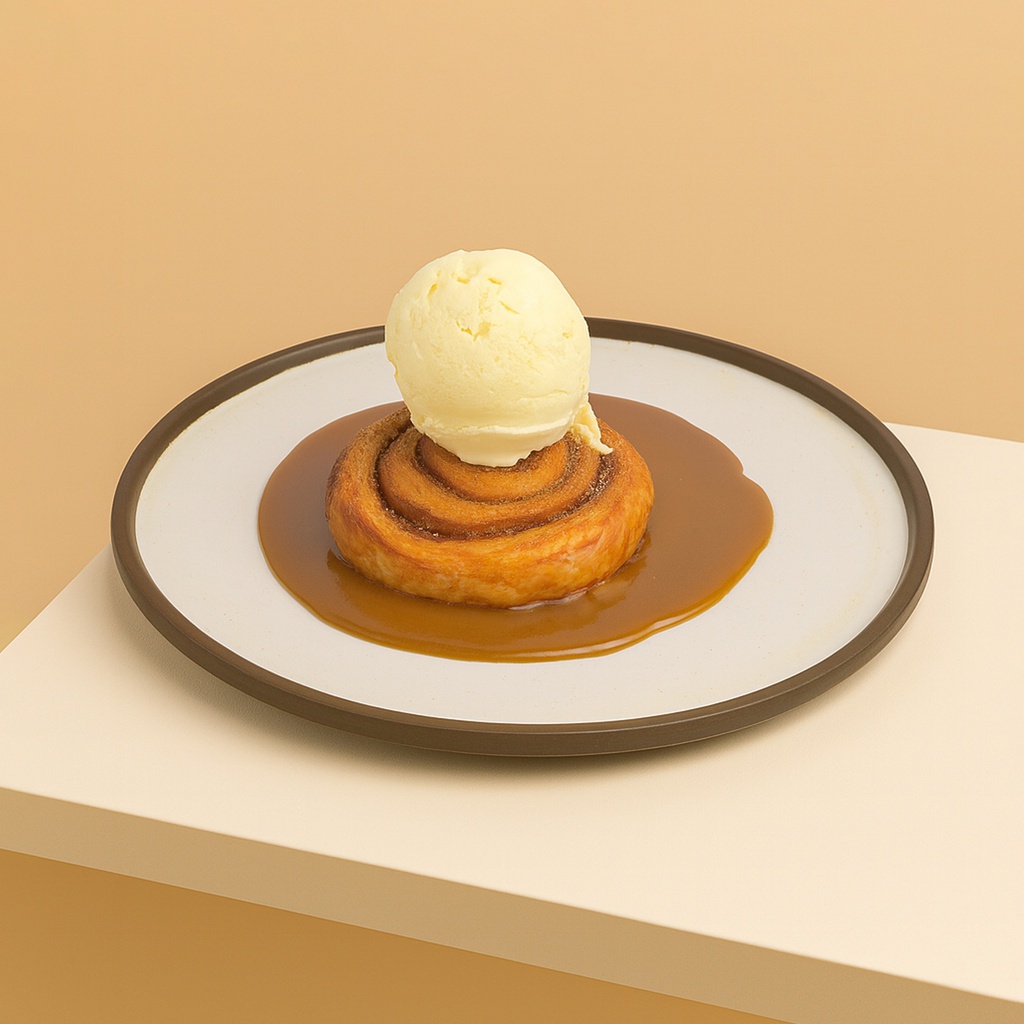CINNAMON CROISSANT WITH ICE CREAM