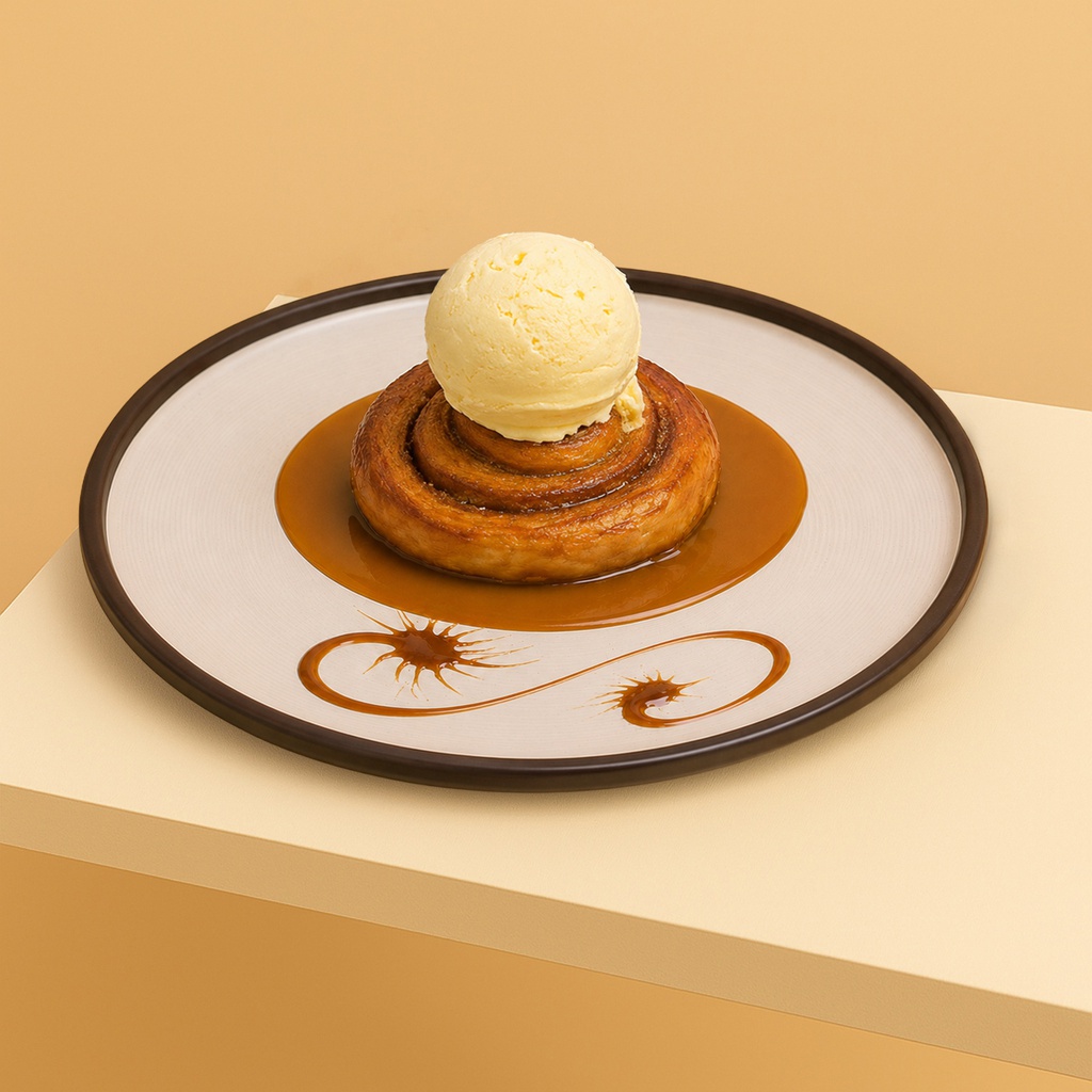 CINNAMON CROISSANT WITH ICE CREAM