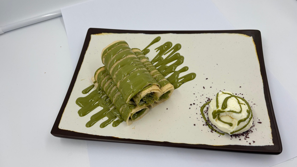 Pistachio Kunafa Crepe
