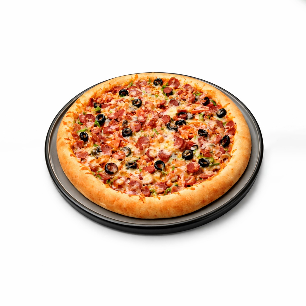 Medium hot dog and Vegetables Pizza
