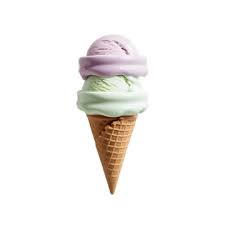 Two    scoops ice cream cone