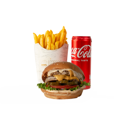 Double Classic beef burger meal